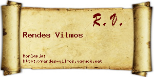 Rendes Vilmos névjegykártya